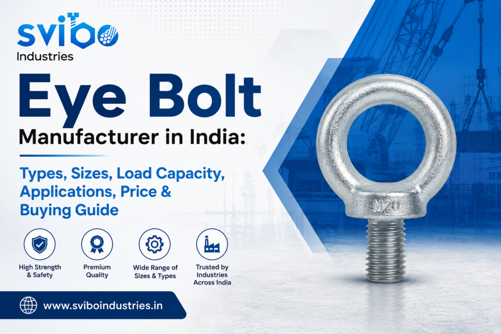 Eye Bolt Manufacturer in India: Types, Sizes, Load Capacity, Applications, Price & Buying Guide